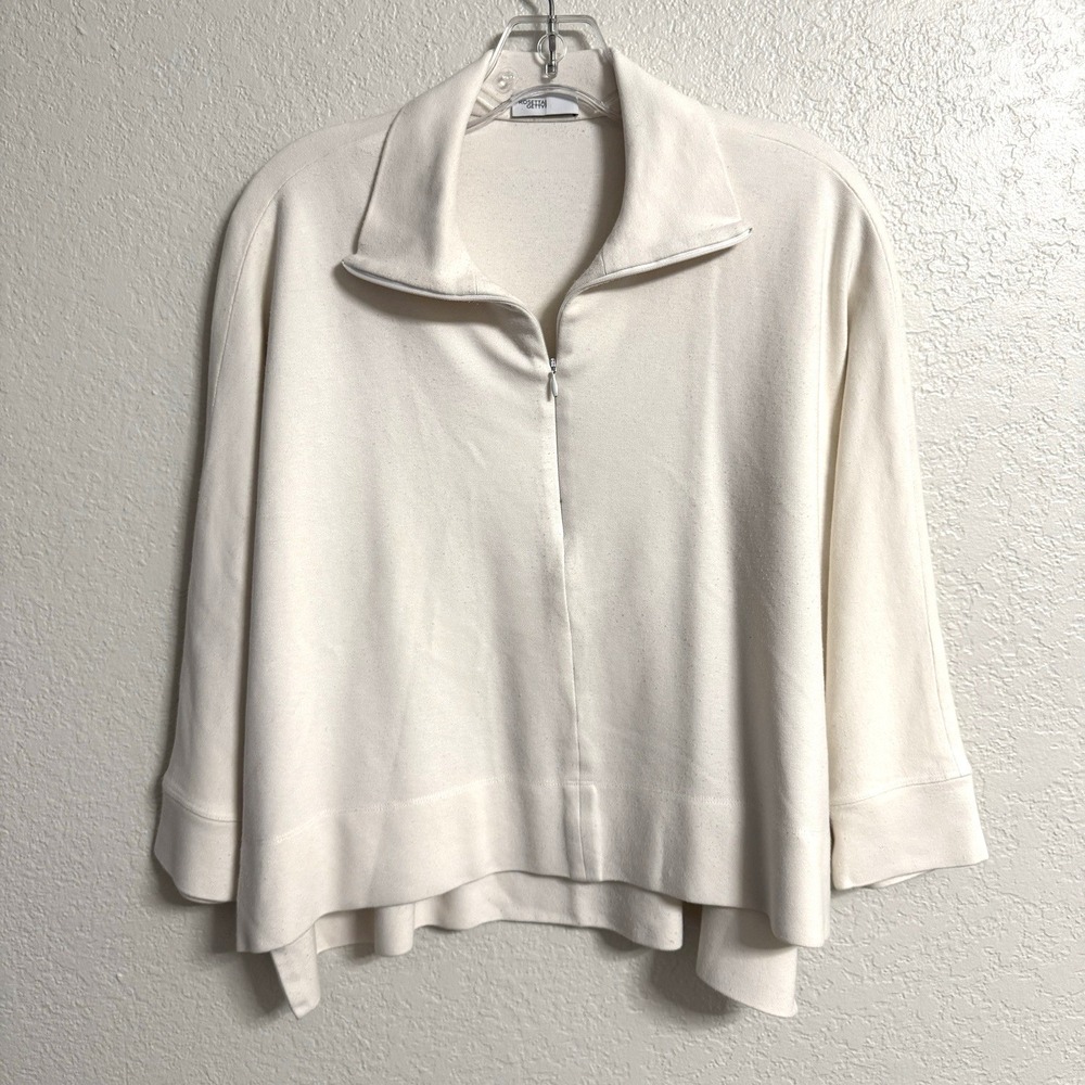 Rosetta Getty Half Zip Pullover Womens XS Ivory Minimalist Oversized Sweatshirt
